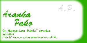 aranka pako business card